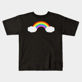 Rainbow With Clouds | Cute Felt Look Kids T-Shirt
